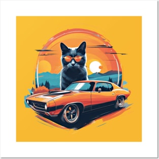 Feline Fashion: Cool Cat in Shades Posters and Art